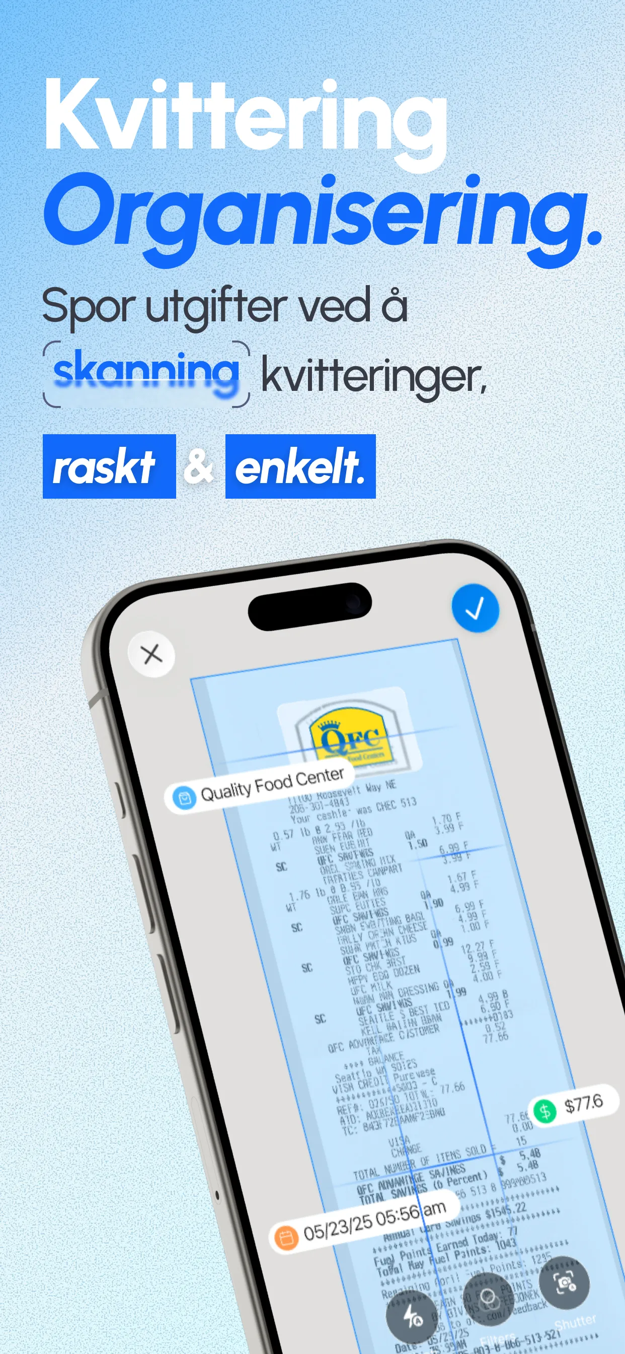 Kvitteringssporer-dashbord