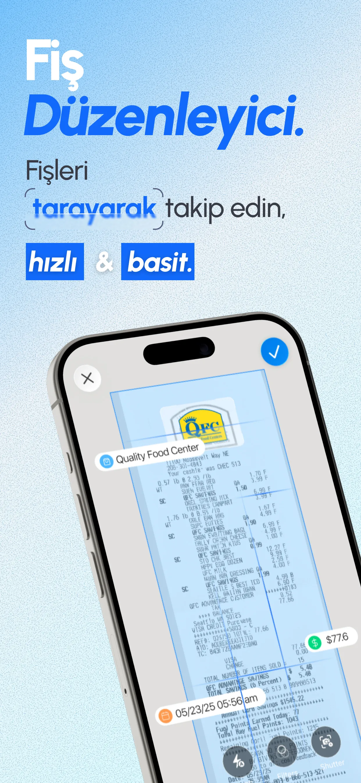 Fiş takip paneli