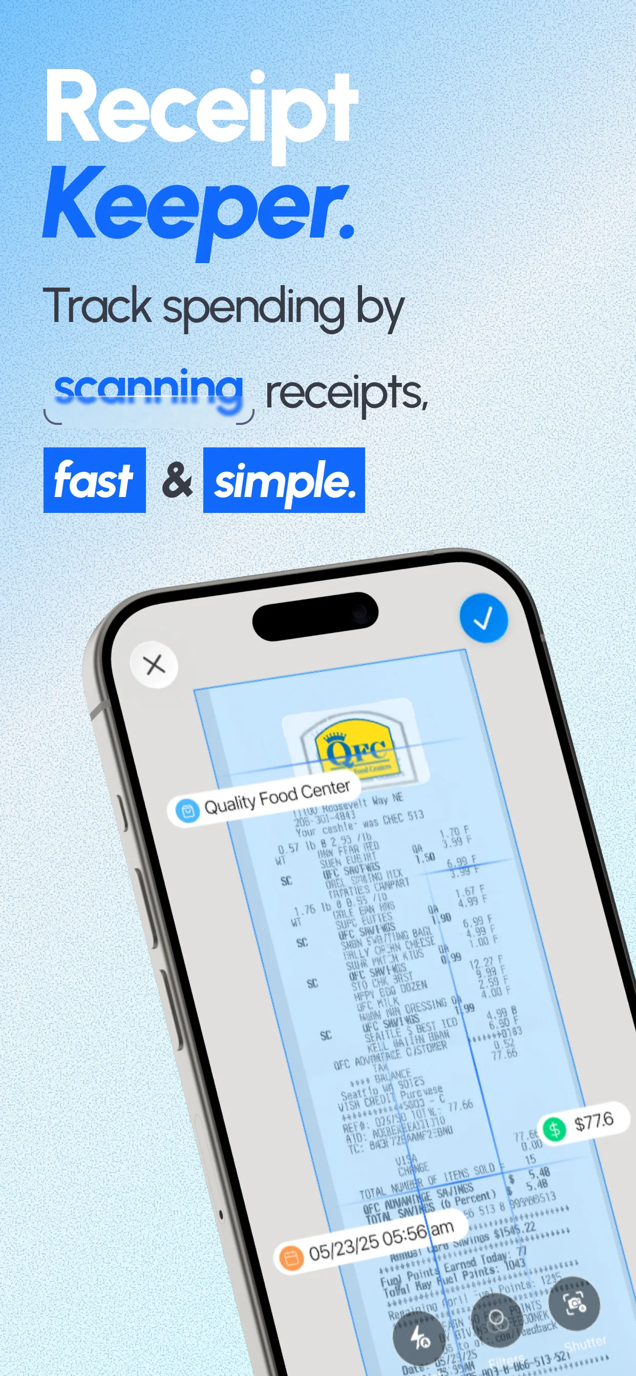 Receipt keeping folders