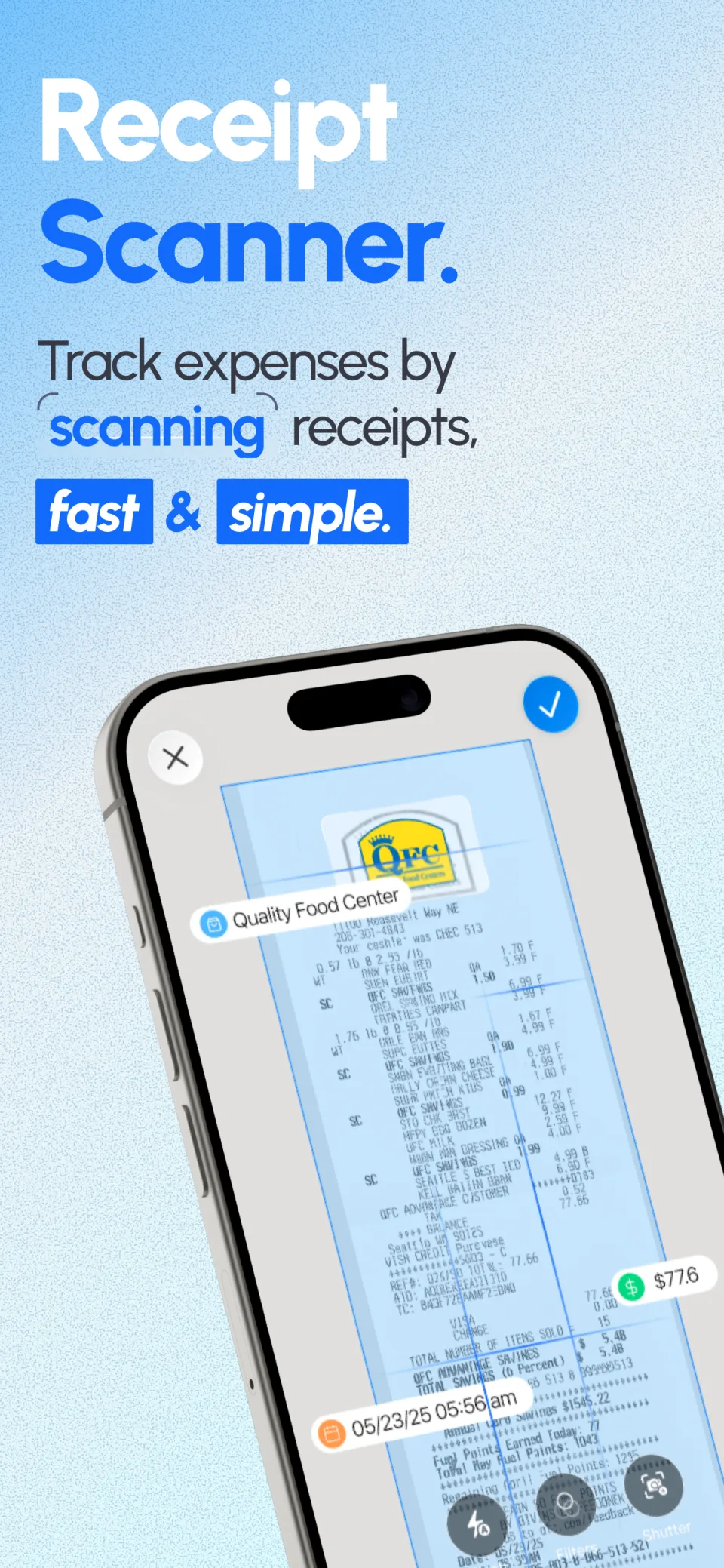ReceiptGenie receipt scanner app: track expenses by scanning receipts